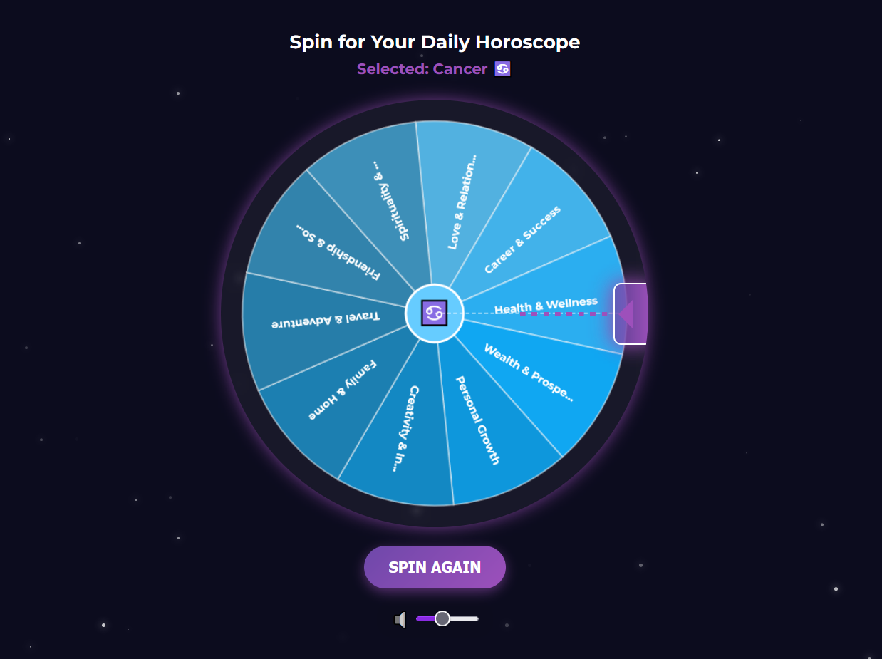 Daily Horoscope Wheel website